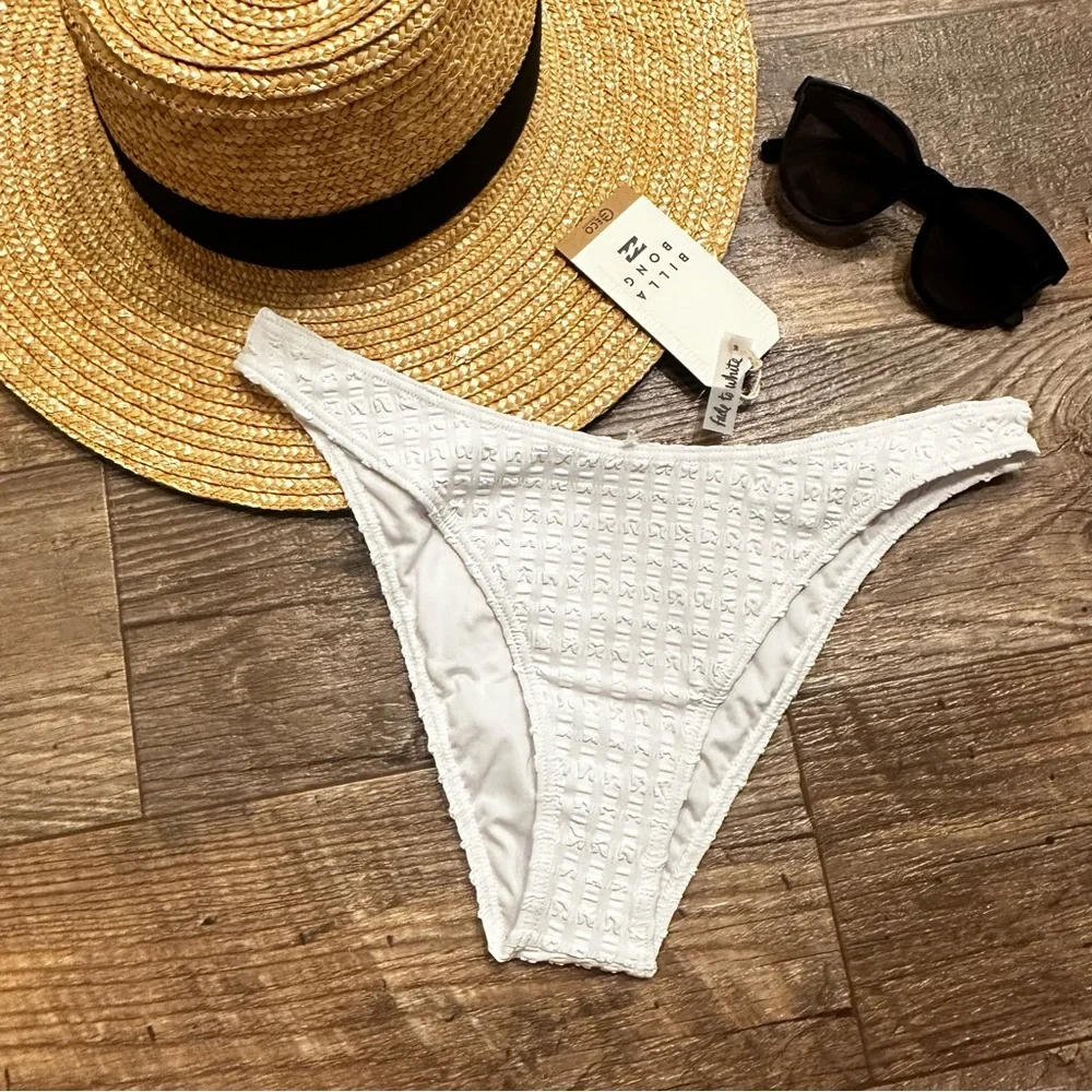 Billabong White Wave Check Bikini Bottom